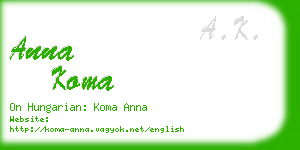 anna koma business card